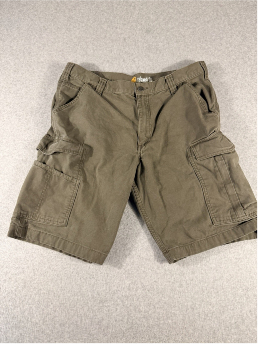 Carhartt Relaxed Fit Cargo Shorts Men’s Size 36 Olive Green Work Utility Cotton